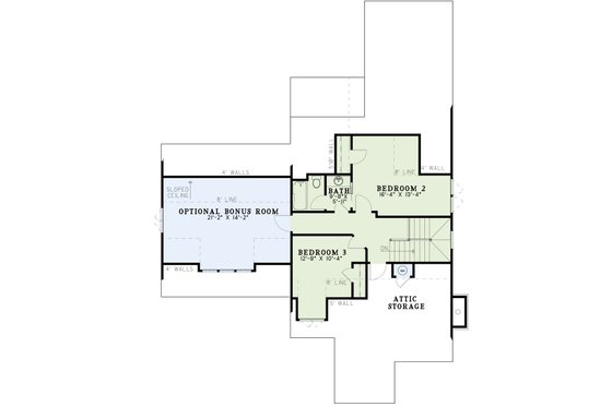 Floor Plan - Upper Floor for European House Plan #17-2260 - 3 bed, 2.5 bath