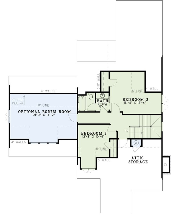 European Floor Plan - Upper Floor Plan #17-2260