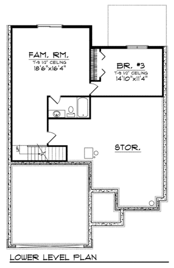 House Plan Design - Ranch Floor Plan - Lower Floor Plan #70-812