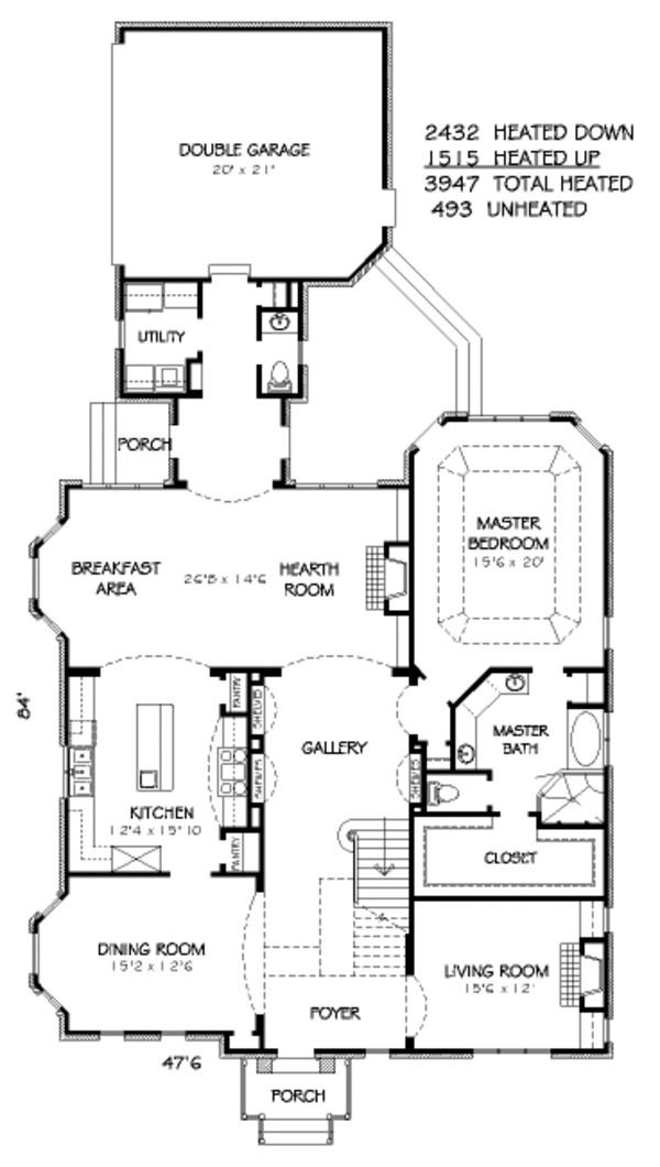 Traditional Floor Plan - Main Floor Plan #424-292