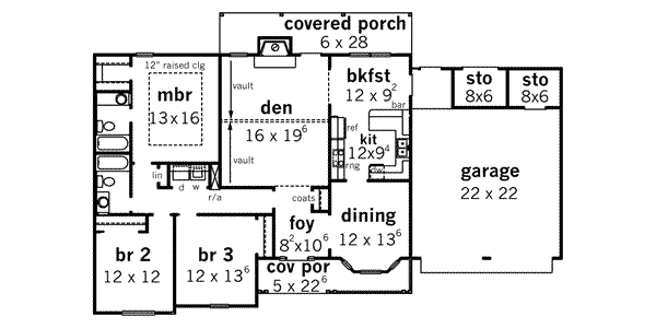 Country Floor Plan - Main Floor Plan #16-286