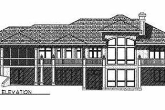 Exterior - Rear Elevation for Mediterranean House Plan #70-452 - 5 bed, 3.5 bath