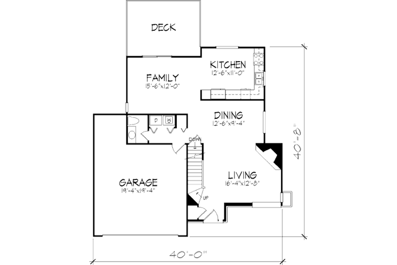 Home Plan - Floor Plan - Main Floor for Traditional House Plan #320-371 - 4 bed, 2.5 bath