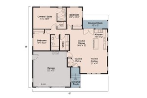 Floor Plan - Main Floor for Ranch House Plan #124-918 - 3 bed, 2 bath