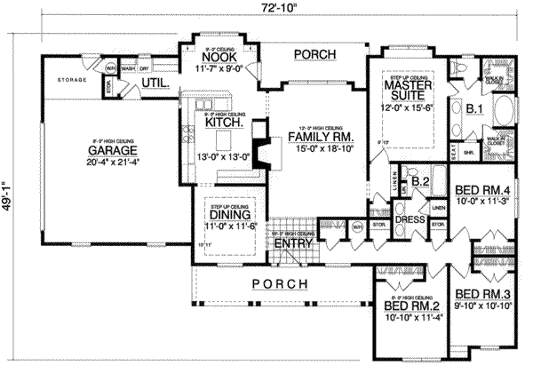 House Plan Design - European Floor Plan - Main Floor Plan #40-359