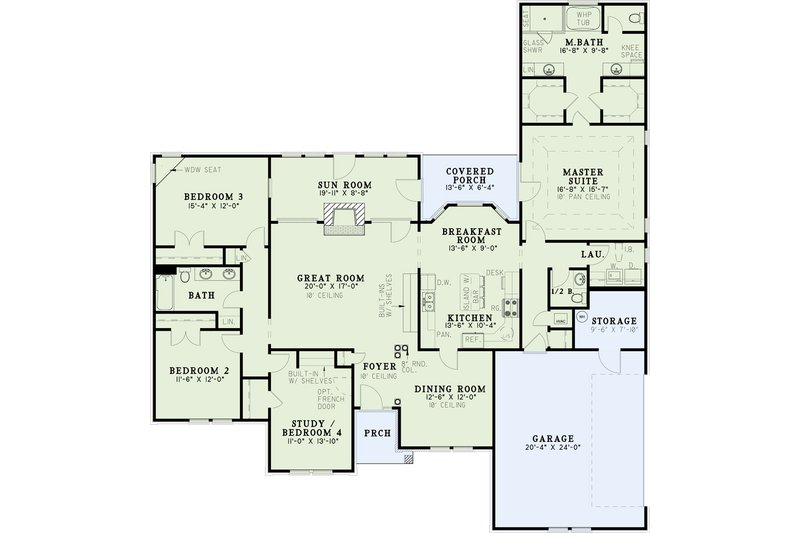 Dream House Plan - Floor Plan - Main Floor for Traditional House Plan #17-172 - 4 bed, 2.5 bath