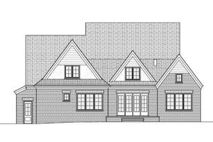 Exterior - Rear Elevation for European House Plan #413-814 - 4 bed, 3.5 bath