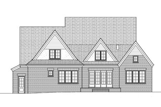 Exterior - Rear Elevation for European House Plan #413-814 - 4 bed, 3.5 bath