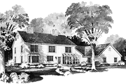 Colonial Style House Plan - 4 Beds 2.5 Baths 3250 Sq/Ft Plan #72-693 Exterior 