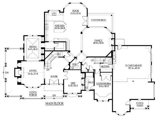 House Design - Craftsman Floor Plan - Main Floor Plan #132-251