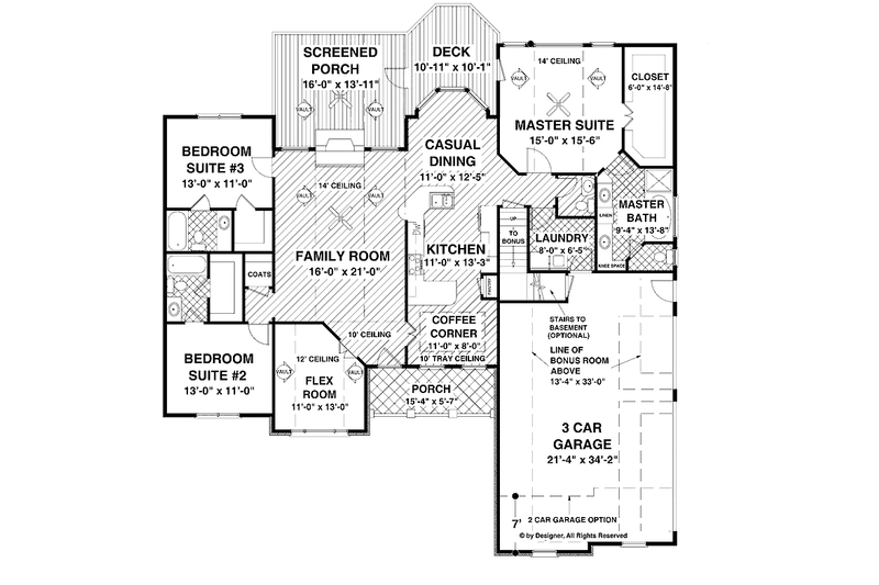 Home Plan - Floor Plan - Main Floor for Craftsman House Plan #56-690 - 4 bed, 3.5 bath