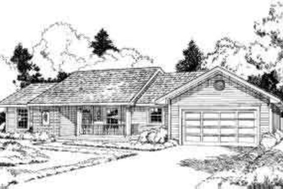 Exterior - Front Elevation for Traditional House Plan #312-317 - 3 bed, 2 bath