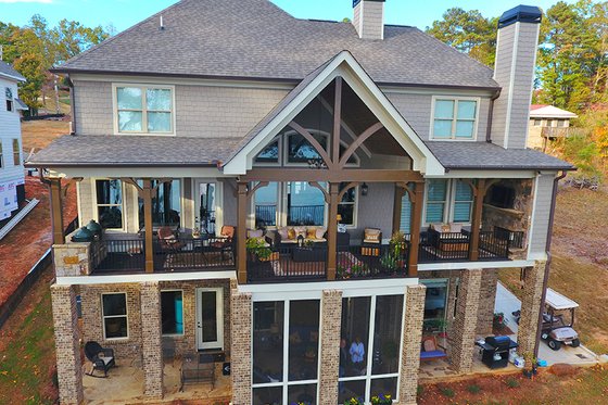 Exterior - Rear Elevation 2 for Country House Plan #437-80 - 4 bed, 3.5 bath