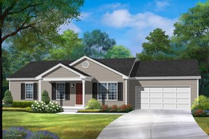 House Blueprint - Ranch Exterior - Front Elevation Plan #22-576