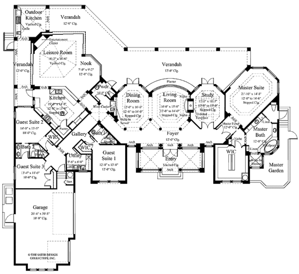 House Design - Mediterranean Floor Plan - Main Floor Plan #930-321