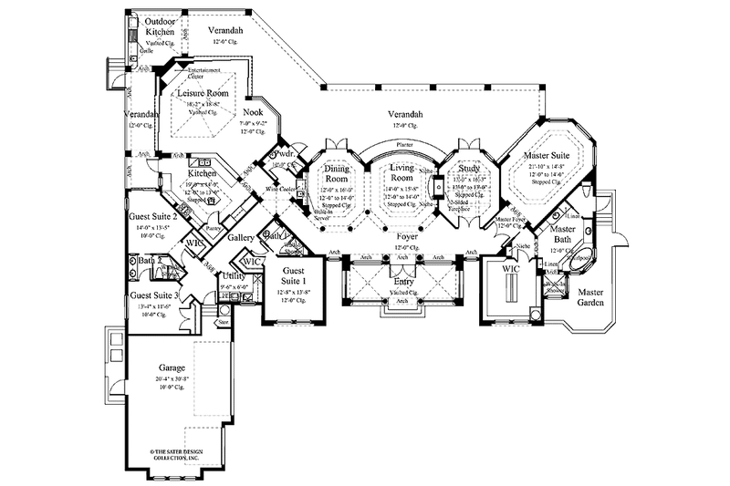 Dream House Plan - Floor Plan - Main Floor for Mediterranean House Plan #930-321 - 4 bed, 3.5 bath