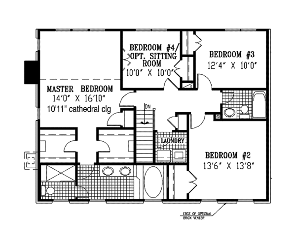 House Blueprint - Classical Floor Plan - Upper Floor Plan #953-10
