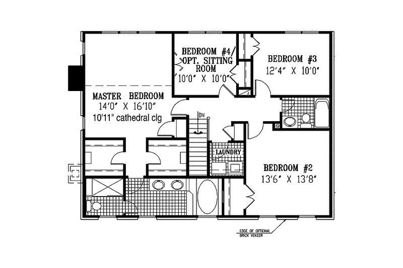 Home Plan - Floor Plan - Upper Floor for Classical House Plan #953-10 - 4 bed, 2.5 bath