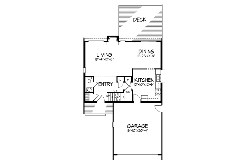 Home Plan - Floor Plan - Main Floor for Contemporary House Plan #320-860 - 2 bed, 2.5 bath