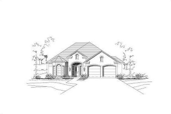 Exterior - Front Elevation for Cottage House Plan #411-382 - 3 bed, 2 bath