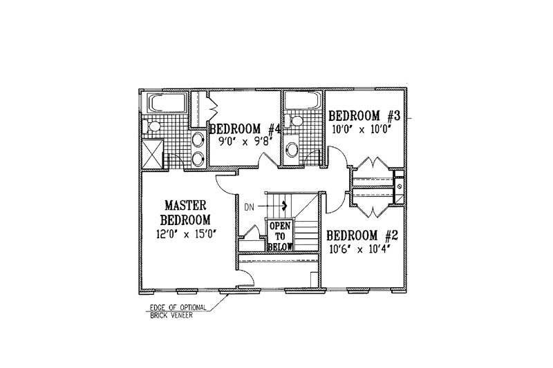 House Design - Floor Plan - Upper Floor for Country House Plan #953-4 - 4 bed, 2.5 bath