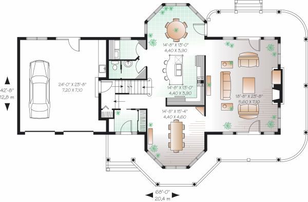 Architectural House Design - Traditional Floor Plan - Main Floor Plan #23-808