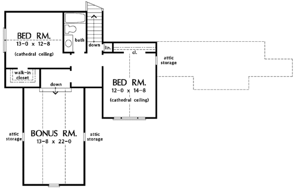Architectural House Design - Traditional Floor Plan - Upper Floor Plan #929-536