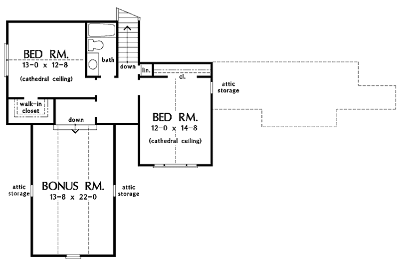 Home Plan - Floor Plan - Upper Floor for Traditional House Plan #929-536 - 4 bed, 3 bath