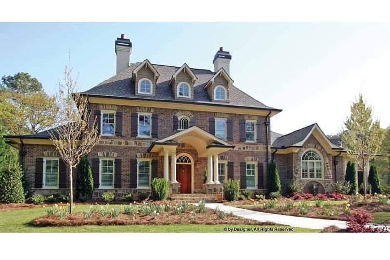 Home Plan - Exterior - Front Elevation 3 for European House Plan #54-343 - 4 bed, 3.5 bath
