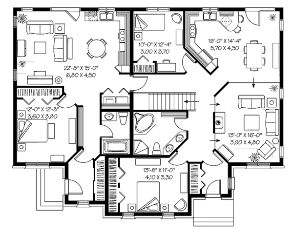 House Plan Design - Craftsman Floor Plan - Main Floor Plan #23-2394