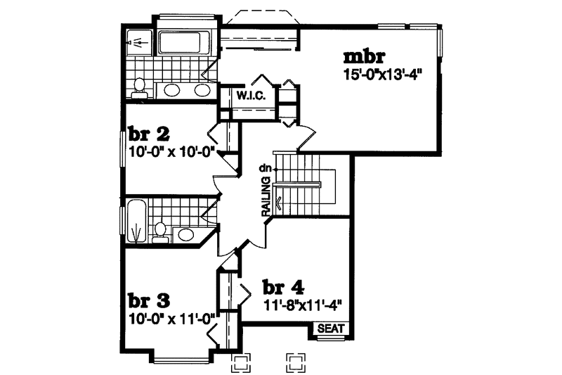 Home Plan - Floor Plan - Upper Floor for Traditional House Plan #47-906 - 4 bed, 2.5 bath