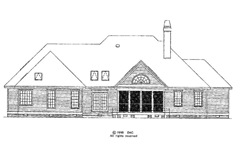 Home Plan - Exterior - Rear Elevation for Country House Plan #929-412 - 4 bed, 2.5 bath