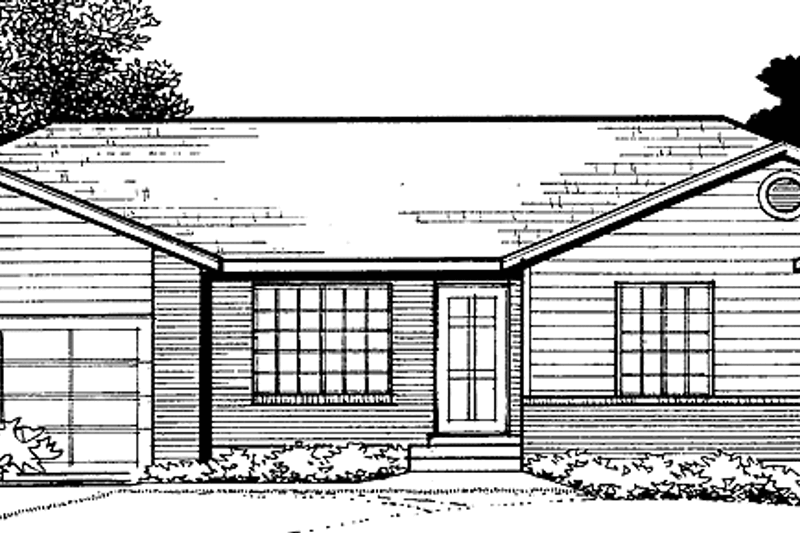 House Blueprint - Ranch Exterior - Front Elevation Plan #308-295