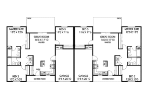 Floor Plan - Main Floor for Country House Plan #60-1040 - 6 bed, 4 bath