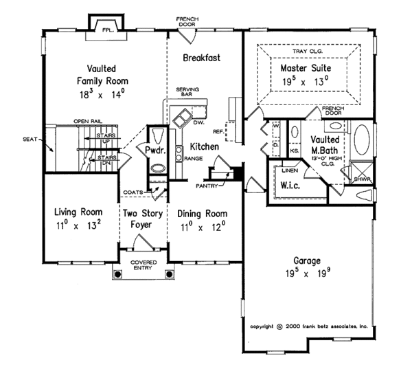 Architectural House Design - Colonial Floor Plan - Main Floor Plan #927-779