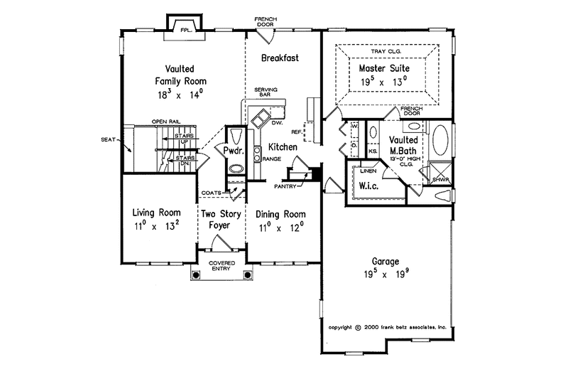 Home Plan - Floor Plan - Main Floor for Colonial House Plan #927-779 - 4 bed, 2.5 bath