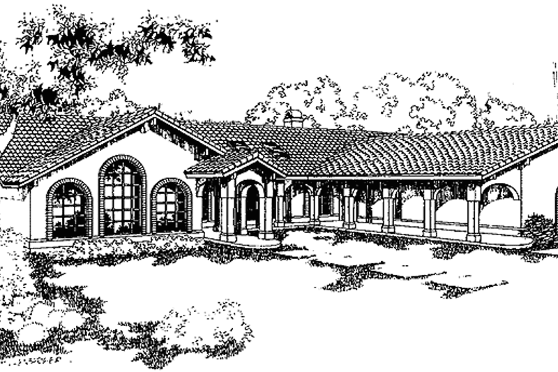 House Plan Design - Adobe / Southwestern Exterior - Front Elevation Plan #60-980