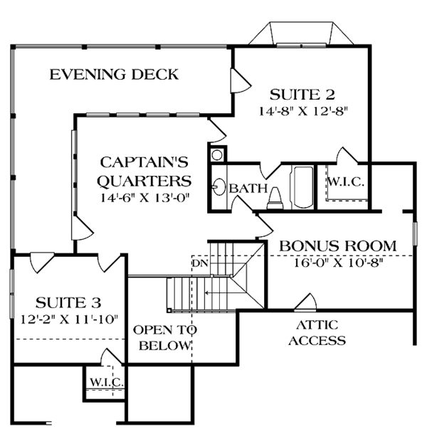 House Plan Design - Traditional Floor Plan - Upper Floor Plan #453-509