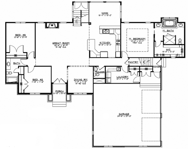 Home Plan - European Floor Plan - Main Floor Plan #1064-1