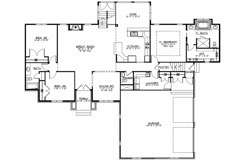 Dream House Plan - Floor Plan - Main Floor for European House Plan #1064-1 - 4 bed, 4.5 bath