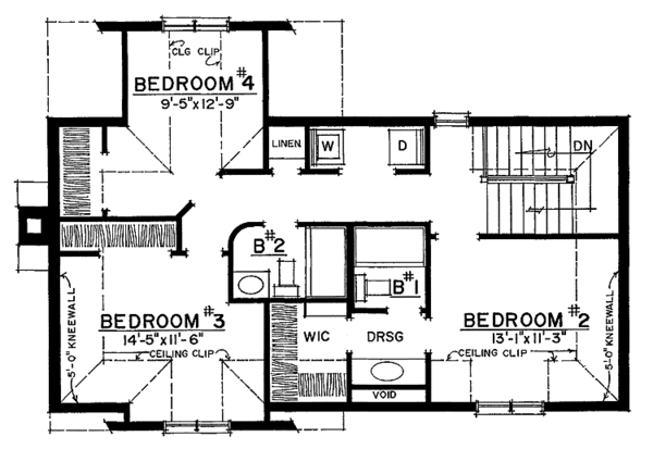 Dream House Plan - Country Floor Plan - Upper Floor Plan #1016-69