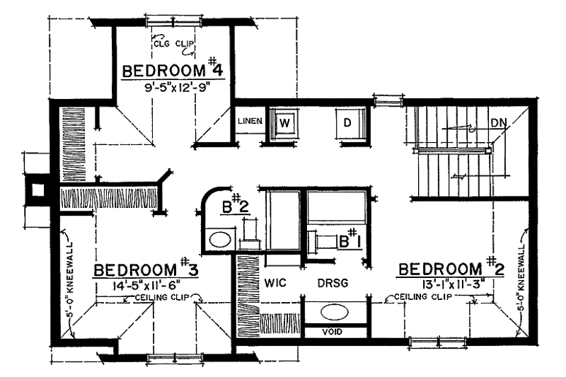 Home Plan - Floor Plan - Upper Floor for Country House Plan #1016-69 - 4 bed, 3 bath