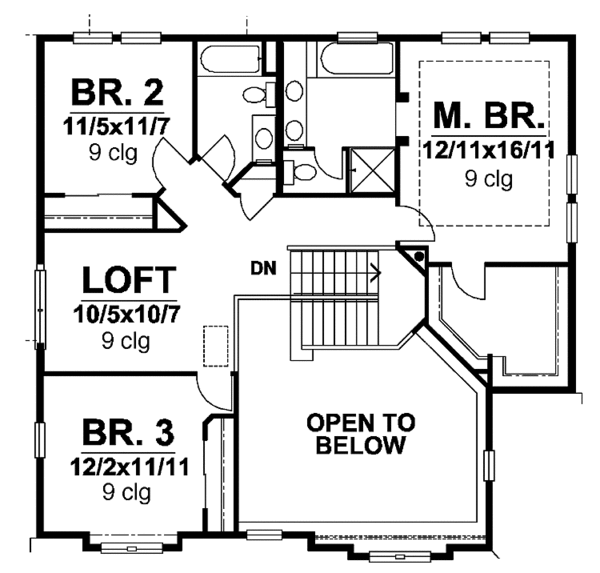 House Plan Design - Country Floor Plan - Upper Floor Plan #320-834
