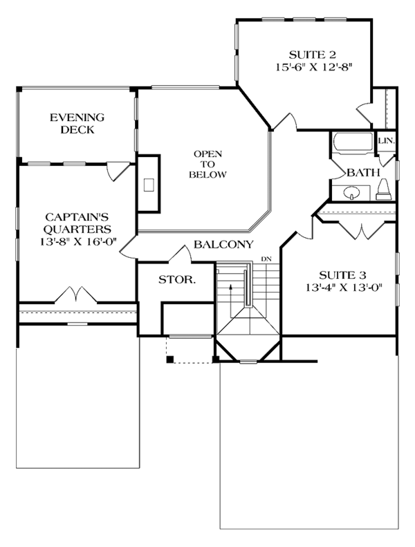 Home Plan - Bungalow Floor Plan - Upper Floor Plan #453-342