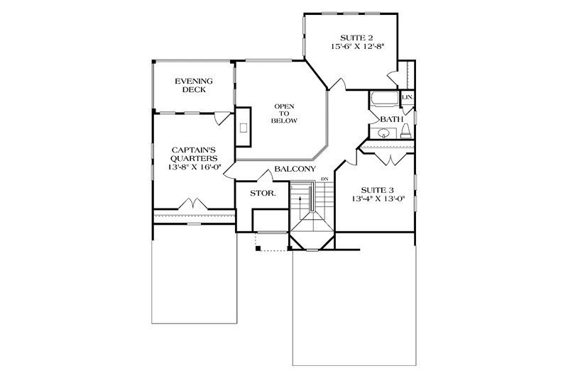 Home Plan - Floor Plan - Upper Floor for Bungalow House Plan #453-342 - 3 bed, 2.5 bath