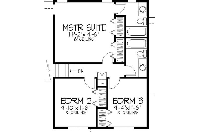 Home Plan - Floor Plan - Upper Floor for Traditional House Plan #51-714 - 3 bed, 2.5 bath