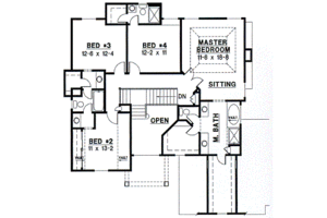 Floor Plan - Upper Floor for Traditional House Plan #67-738 - 4 bed, 3 bath
