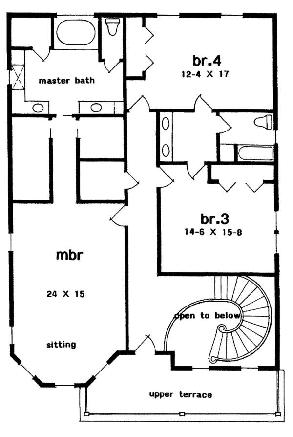 House Plan Design - Victorian Floor Plan - Upper Floor Plan #301-125