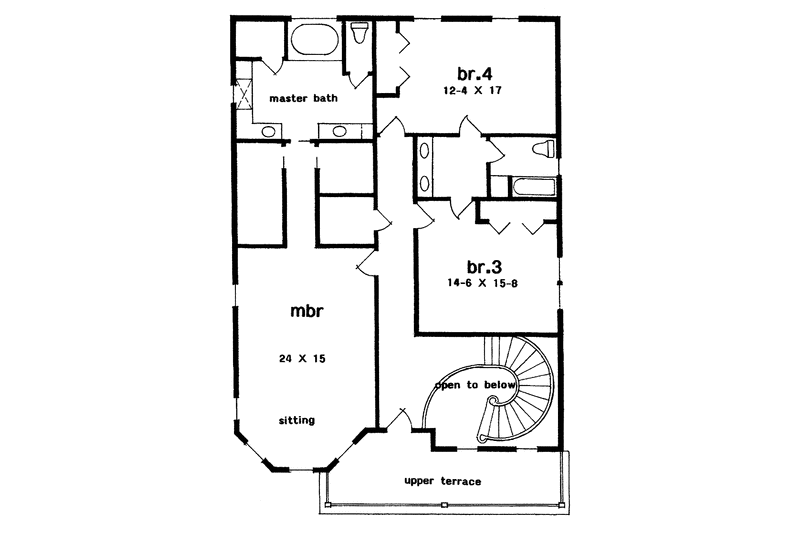 Dream House Plan - Floor Plan - Upper Floor for Victorian House Plan #301-125 - 4 bed, 3 bath