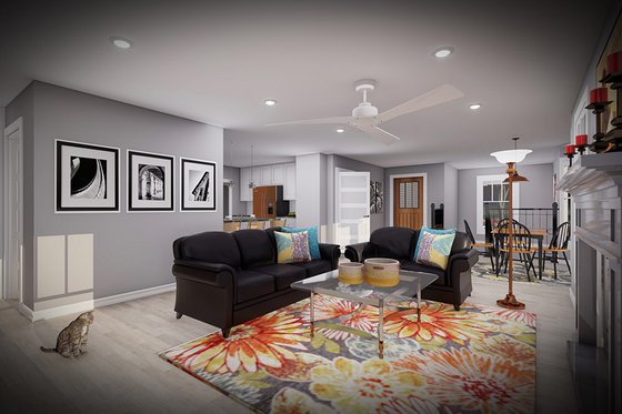 Interior - Family Room for Craftsman House Plan #70-1519 - 4 bed, 3 bath